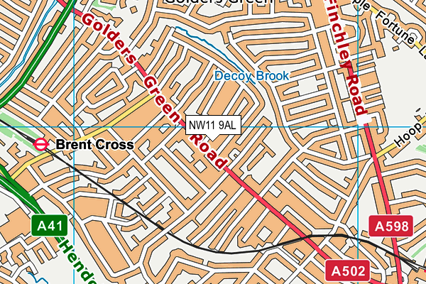 NW11 9AL map - OS VectorMap District (Ordnance Survey) NW11 9AL map - OS VectorMap District (Ordnance Survey)