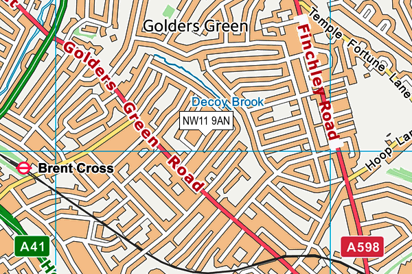 NW11 9AN map - OS VectorMap District (Ordnance Survey)