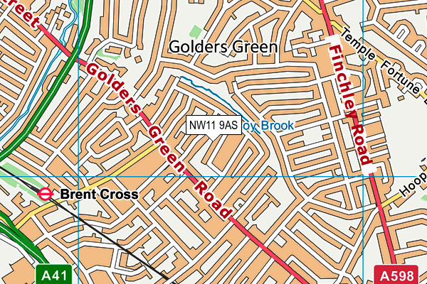 NW11 9AS map - OS VectorMap District (Ordnance Survey)
