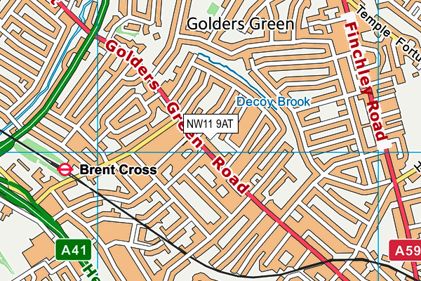 NW11 9AT map - OS VectorMap District (Ordnance Survey) NW11 9AT map - OS VectorMap District (Ordnance Survey)
