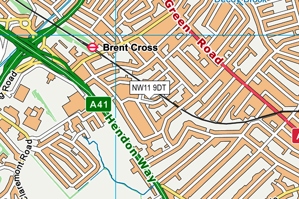 NW11 9DT map - OS VectorMap District (Ordnance Survey) NW11 9DT map - OS VectorMap District (Ordnance Survey)