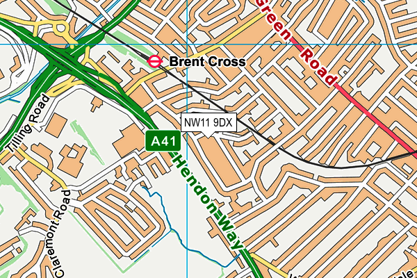 NW11 9DX map - OS VectorMap District (Ordnance Survey) NW11 9DX map - OS VectorMap District (Ordnance Survey)