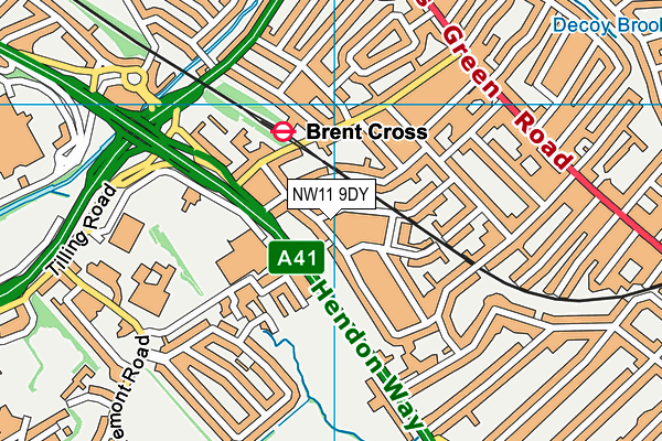 NW11 9DY map - OS VectorMap District (Ordnance Survey)