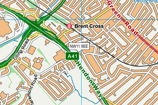 NW11 9EE map - OS VectorMap District (Ordnance Survey) NW11 9EE map - OS VectorMap District (Ordnance Survey)