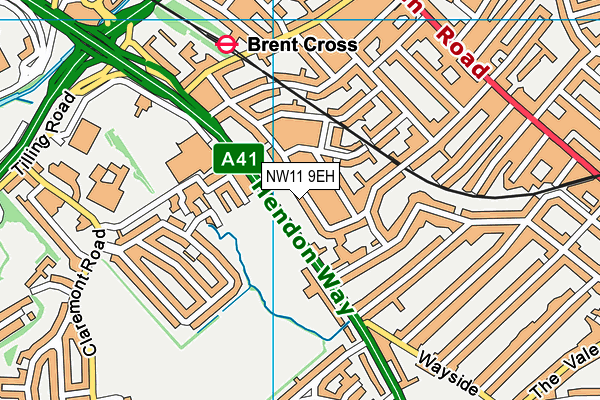 NW11 9EH map - OS VectorMap District (Ordnance Survey) NW11 9EH map - OS VectorMap District (Ordnance Survey)