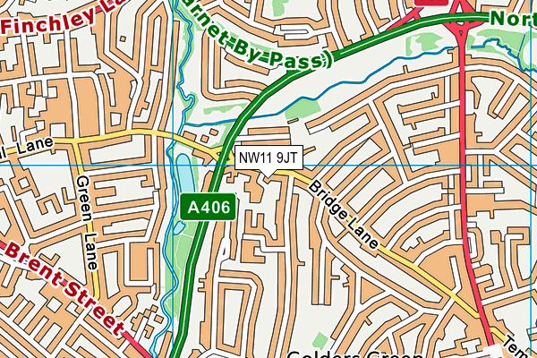 NW11 9JT map - OS VectorMap District (Ordnance Survey) NW11 9JT map - OS VectorMap District (Ordnance Survey)