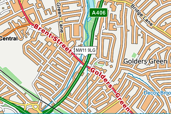 NW11 9LG map - OS VectorMap District (Ordnance Survey) NW11 9LG map - OS VectorMap District (Ordnance Survey)