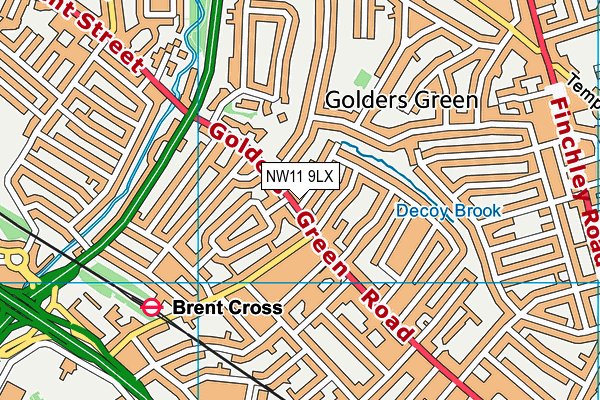 NW11 9LX map - OS VectorMap District (Ordnance Survey) NW11 9LX map - OS VectorMap District (Ordnance Survey)