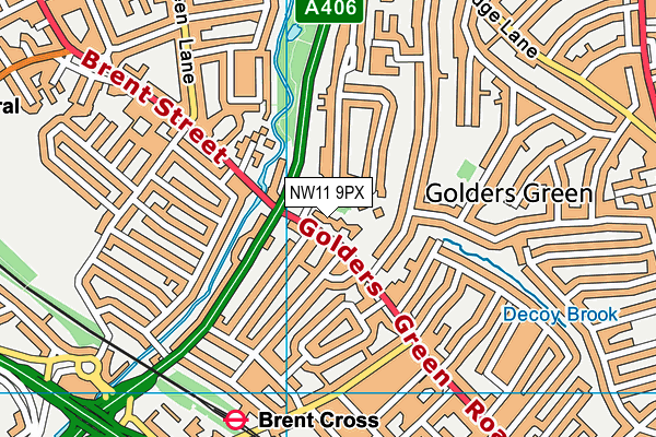 NW11 9PX map - OS VectorMap District (Ordnance Survey) NW11 9PX map - OS VectorMap District (Ordnance Survey)