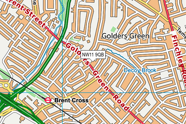 NW11 9QB map - OS VectorMap District (Ordnance Survey)
