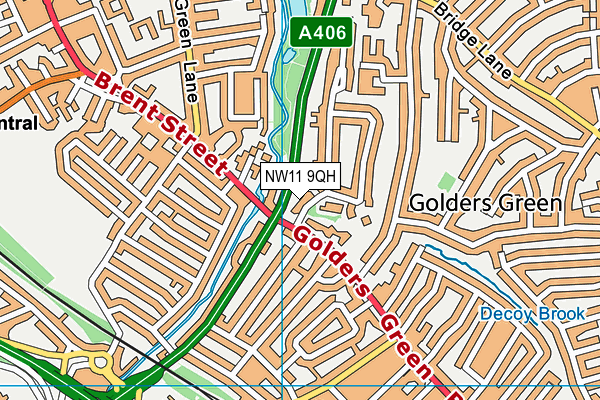 NW11 9QH map - OS VectorMap District (Ordnance Survey) NW11 9QH map - OS VectorMap District (Ordnance Survey)