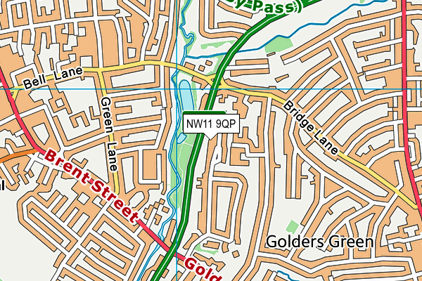 NW11 9QP map - OS VectorMap District (Ordnance Survey) NW11 9QP map - OS VectorMap District (Ordnance Survey)
