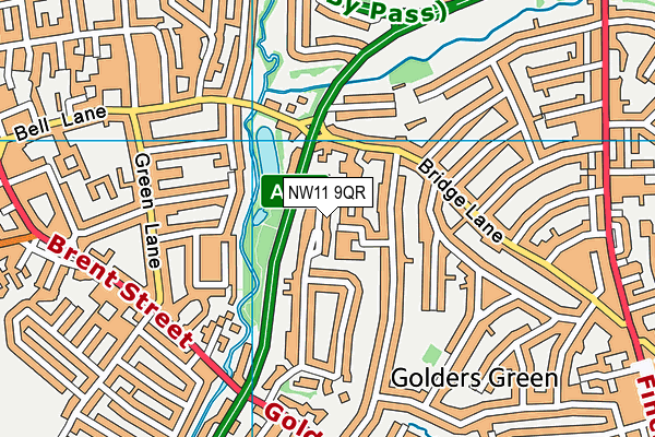 NW11 9QR map - OS VectorMap District (Ordnance Survey)