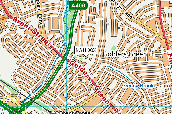 NW11 9QX map - OS VectorMap District (Ordnance Survey) NW11 9QX map - OS VectorMap District (Ordnance Survey)