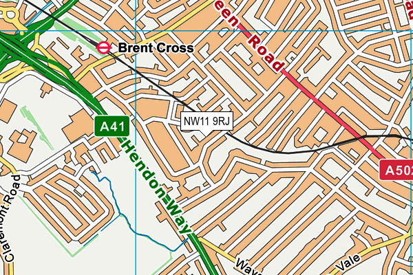 NW11 9RJ map - OS VectorMap District (Ordnance Survey) NW11 9RJ map - OS VectorMap District (Ordnance Survey)