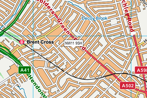 NW11 9SH map - OS VectorMap District (Ordnance Survey) NW11 9SH map - OS VectorMap District (Ordnance Survey)