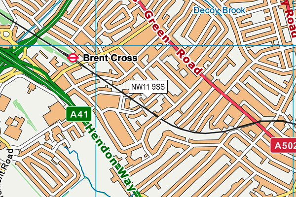 NW11 9SS map - OS VectorMap District (Ordnance Survey)