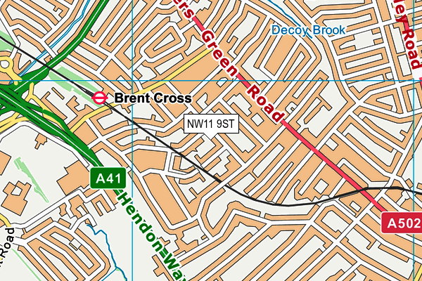 NW11 9ST map - OS VectorMap District (Ordnance Survey)