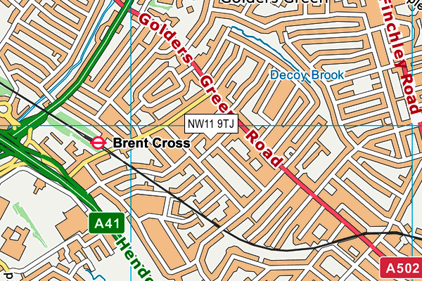 NW11 9TJ map - OS VectorMap District (Ordnance Survey) NW11 9TJ map - OS VectorMap District (Ordnance Survey)