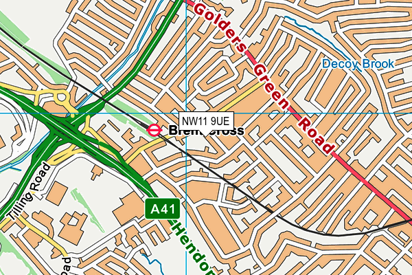 NW11 9UE map - OS VectorMap District (Ordnance Survey) NW11 9UE map - OS VectorMap District (Ordnance Survey)