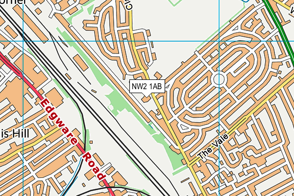 NW2 1AB map - OS VectorMap District (Ordnance Survey)