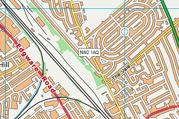 NW2 1AQ map - OS VectorMap District (Ordnance Survey) NW2 1AQ map - OS VectorMap District (Ordnance Survey)