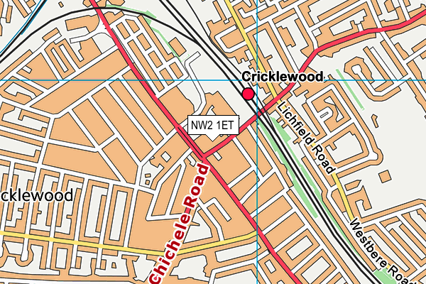 NW2 1ET map - OS VectorMap District (Ordnance Survey) NW2 1ET map - OS VectorMap District (Ordnance Survey)