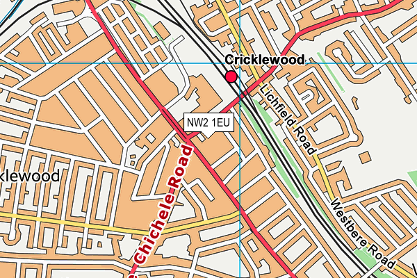 NW2 1EU map - OS VectorMap District (Ordnance Survey) NW2 1EU map - OS VectorMap District (Ordnance Survey)