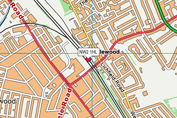 NW2 1HL map - OS VectorMap District (Ordnance Survey) NW2 1HL map - OS VectorMap District (Ordnance Survey)