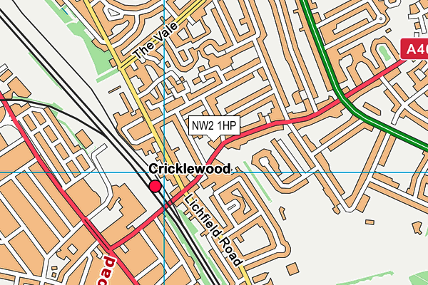 NW2 1HP map - OS VectorMap District (Ordnance Survey)