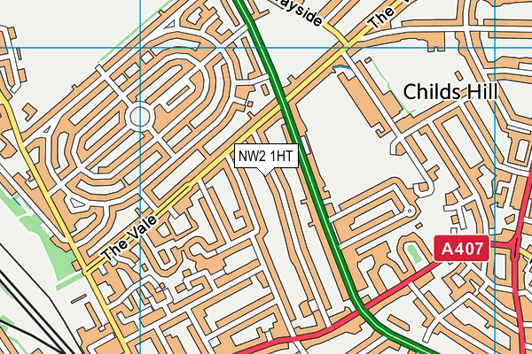 NW2 1HT map - OS VectorMap District (Ordnance Survey) NW2 1HT map - OS VectorMap District (Ordnance Survey)