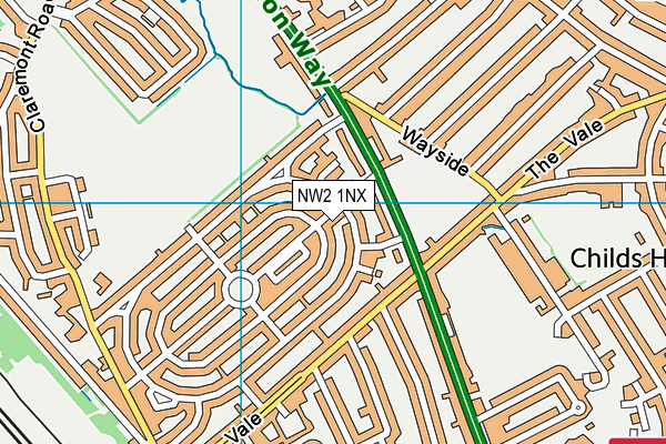 NW2 1NX map - OS VectorMap District (Ordnance Survey) NW2 1NX map - OS VectorMap District (Ordnance Survey)