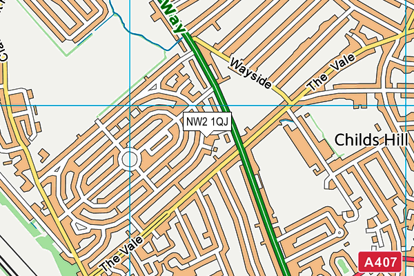 NW2 1QJ map - OS VectorMap District (Ordnance Survey) NW2 1QJ map - OS VectorMap District (Ordnance Survey)