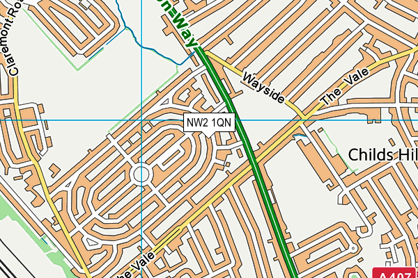 NW2 1QN map - OS VectorMap District (Ordnance Survey) NW2 1QN map - OS VectorMap District (Ordnance Survey)