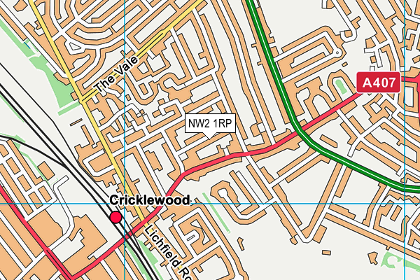 NW2 1RP map - OS VectorMap District (Ordnance Survey) NW2 1RP map - OS VectorMap District (Ordnance Survey)