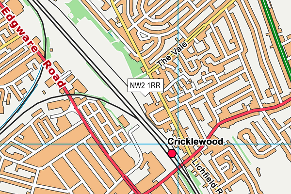 NW2 1RR map - OS VectorMap District (Ordnance Survey) NW2 1RR map - OS VectorMap District (Ordnance Survey)