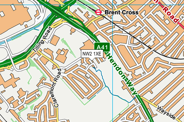 NW2 1XE map - OS VectorMap District (Ordnance Survey)