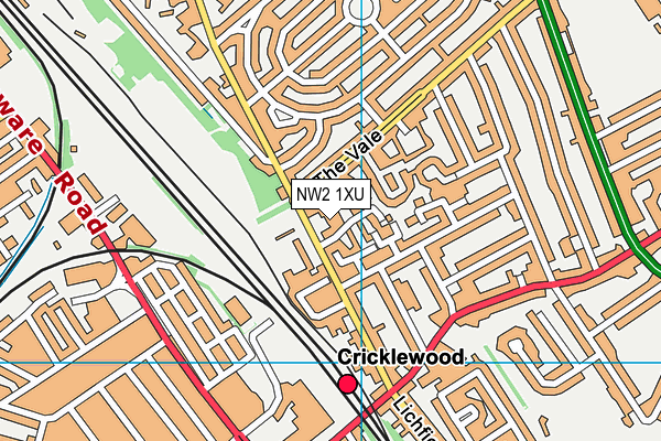 NW2 1XU map - OS VectorMap District (Ordnance Survey)