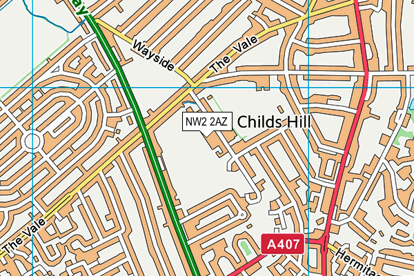 NW2 2AZ map - OS VectorMap District (Ordnance Survey) NW2 2AZ map - OS VectorMap District (Ordnance Survey)