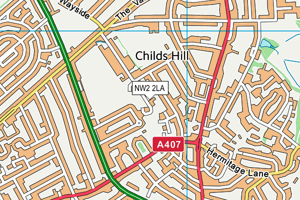 NW2 2LA map - OS VectorMap District (Ordnance Survey) NW2 2LA map - OS VectorMap District (Ordnance Survey)