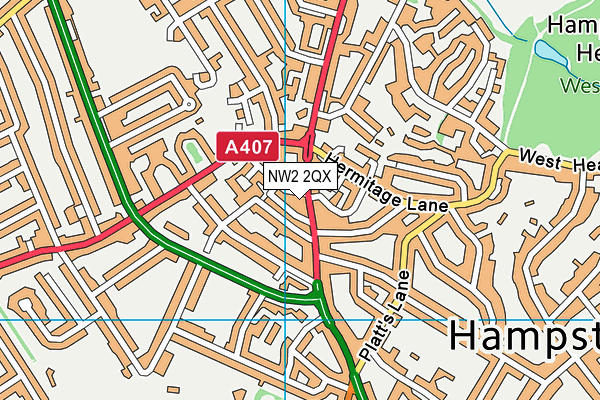 NW2 2QX map - OS VectorMap District (Ordnance Survey) NW2 2QX map - OS VectorMap District (Ordnance Survey)