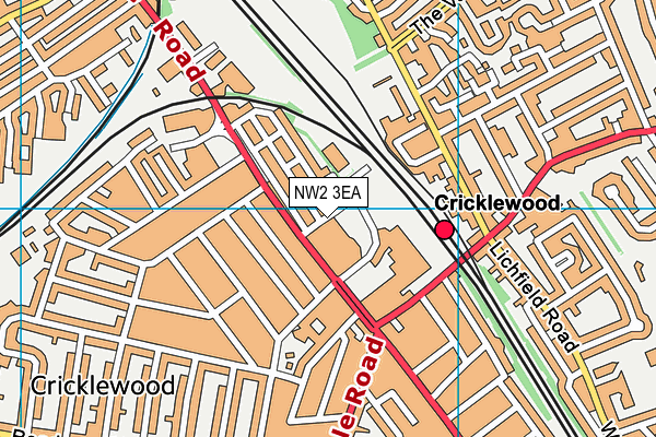 NW2 3EA map - OS VectorMap District (Ordnance Survey) NW2 3EA map - OS VectorMap District (Ordnance Survey)