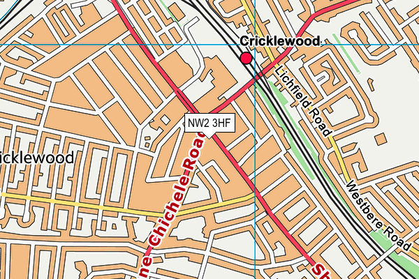 NW2 3HF map - OS VectorMap District (Ordnance Survey) NW2 3HF map - OS VectorMap District (Ordnance Survey)