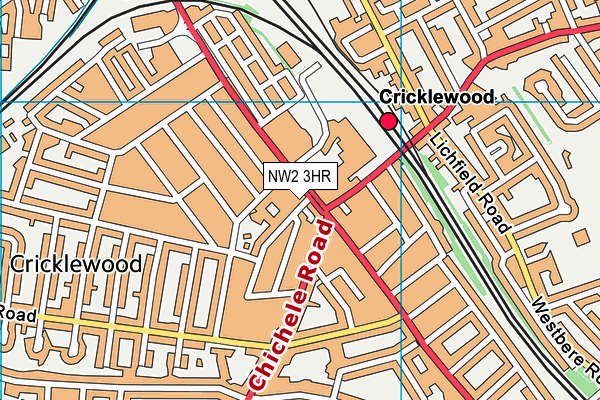 NW2 3HR map - OS VectorMap District (Ordnance Survey) NW2 3HR map - OS VectorMap District (Ordnance Survey)