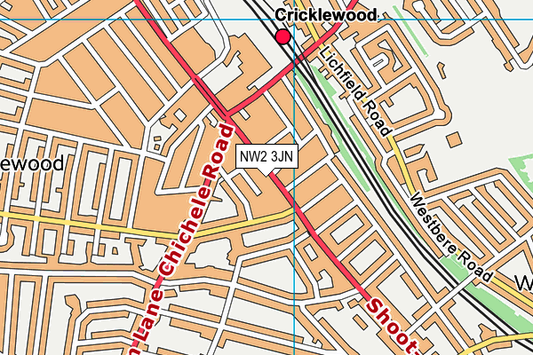 NW2 3JN map - OS VectorMap District (Ordnance Survey) NW2 3JN map - OS VectorMap District (Ordnance Survey)