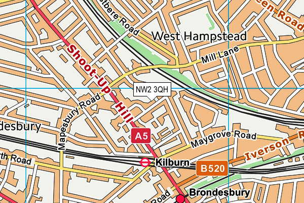 NW2 3QH map - OS VectorMap District (Ordnance Survey) NW2 3QH map - OS VectorMap District (Ordnance Survey)