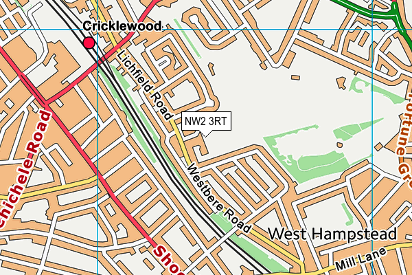 NW2 3RT map - OS VectorMap District (Ordnance Survey) NW2 3RT map - OS VectorMap District (Ordnance Survey)
