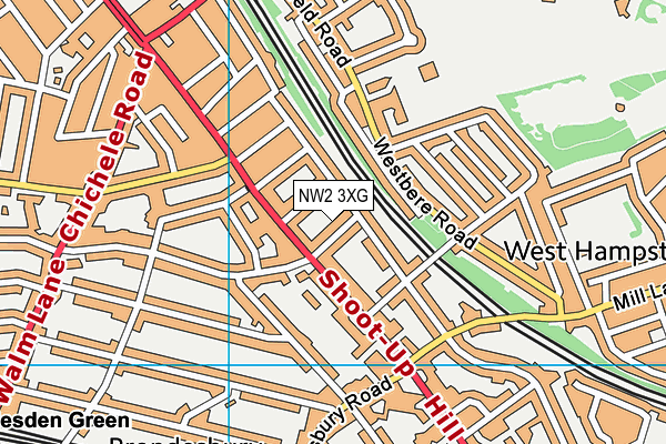 NW2 3XG map - OS VectorMap District (Ordnance Survey) NW2 3XG map - OS VectorMap District (Ordnance Survey)