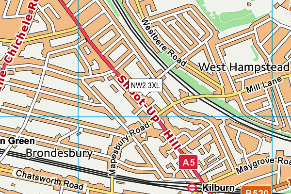 NW2 3XL map - OS VectorMap District (Ordnance Survey) NW2 3XL map - OS VectorMap District (Ordnance Survey)