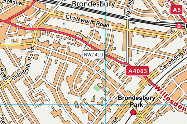 NW2 4DJ map - OS VectorMap District (Ordnance Survey) NW2 4DJ map - OS VectorMap District (Ordnance Survey)